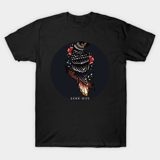 Raven American Traditional Tattoo Flash T-Shirt